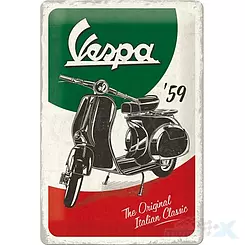 Tablica, plakat 40x60 cm, tłoczona blacha, Vespa the Italian Class Nostalgic Art 24014