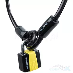 Linka zabezpieczająca przed kradzieżą ze wzmocnionej stali z kłódką, 180cm, Oxford Loop Lock10 Hooped Cable + Padlock