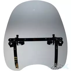 Szyba czołowa uniwersalna, lekko przyciemniana, 415x450mm, mocowana na kierownicę, z blachami, WM Motor 79110