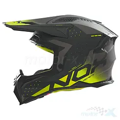 Kask motocyklowy offroad, czarno-żółty neon (mat), Nox MX N634 Gradient 