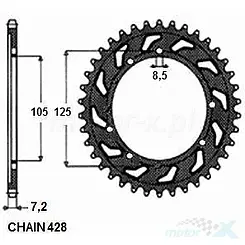 Zębatka tylna SUNSTAR SUNR1-2446 50 zębów  Yamaha XT125R