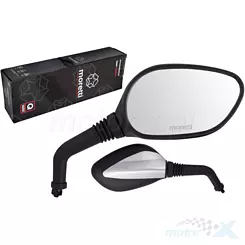 Lusterka komplet M8 gwint prawy + prawy homologacja czarno srebrne