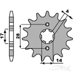 Zębatka przednia 428 13 zębów PBR 2118 (JTF277)