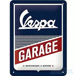 Tablica, plakat 15x20 cm, tłoczona blacha, vespa garage 26242