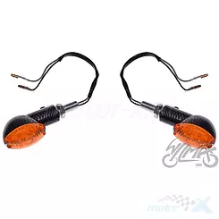 Kierunkowskazy M8 LED carbon pomarańczowy klosz