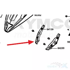 Osłona dekoracyjna szyby czołowej prawa czarna Kymco AK 550