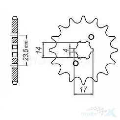Zębatka przednia 11 zębów Sunstar  SUNF124 APRILIA RS50 2006-2013r. DERBI SENDA