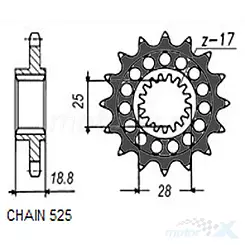 Zębatka przednia Sunstar  SUNF422-20