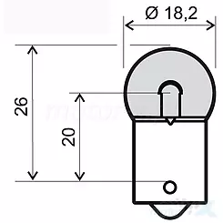 Żarówka R10W BA15S 12V 10W pomarańczowa RMS