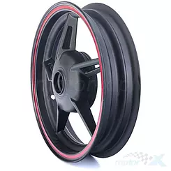 Felga tylna 2.75x12", 19 frezów, czarno-czerwona, hamulec bębnowy, 5-ramienna, Zipp Simpli RS 50 4T