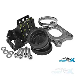 Zawór membranowy z króćcem Malossi X360, 28mm przelot / 35mm wyjście, Derbi / Minarelli AM