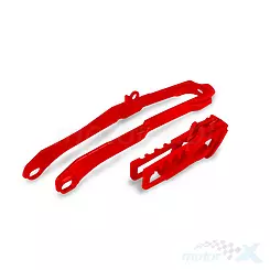 Prowadnica i ślizg łańcucha napędowego zestaw czerwony UFO Plast Honda CRF 250 / 450 R / RX