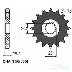 Zębatka przednia Sunstar SUNF519  16 zębów