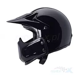 Kask modułowy, wypinana szczęka, czarny lakier, Awina TN8658E