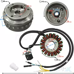 Stator iskrownik, stojan alternatora, z magnetem Barton Hyper 125 Euro 5