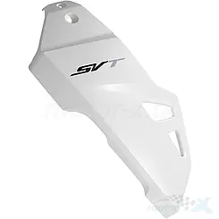 Osłona przednia boczna lewa, biała 002Z, z naklejkami, QJMotor SVT 650 / SVT 650 X