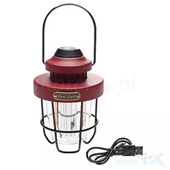 Lampa campingowa LED, czerwona, Leoshi Retro