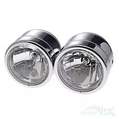 Lampa uniwersalna przednia podwójna, chrom, żarówki H1 + H7, homologacja