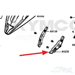 Osłona dekoracyjna szyby czołowej lewa czarna Kymco AK 550