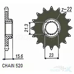 Zębatka przednia Sunstar  SUNF372  15 zębów