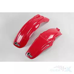 Błotnik przedni i błotnik tylny zestaw czerwony UFO Plast Honda CR 85 03-