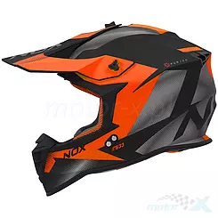 Kask motocyklowy Cross Offroad Nox N633 Fusion Czarny Mat-Pomarańczowy