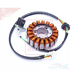 Stator iskrownik, stojan alternatora, 18 cewek 5 przewodów 2 kostki RMT Daystar 125 