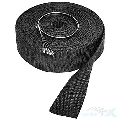 Owijka rury wydechowej, wrap, opaska termiczna, czarna, długośc 15m, do kolektorów wydechowych, LeoVince