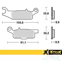 Klocki hamulcowe tylne, prawe, Prox KH446 (37.275102) Yamaha YFM 550 GRIZZLY '11-14, YFM 700 GRIZZLY '07-18