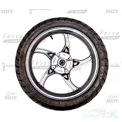 Felga koła tył komplet (felga 17x3,5 grafit; opona 17x130/70) Junak RS 125 PRO