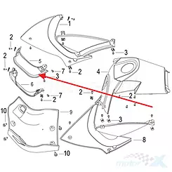 Osłona przednia boczna prawa Keeway TX 50016J410000