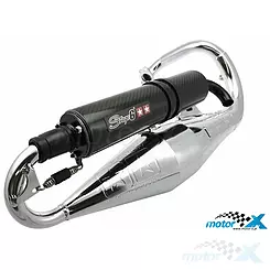 Wydech Stage6 Pro Replica chrom / carbon, Peugeot AC / LC vertical (E)