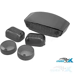Klosze kierunkowskazów i lampy tylnej STR8, czarne, Malaguti F12 2001-