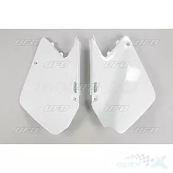 Osłony tylne górne komplet białe UFO Plast Suzuki RM 125 / RM 250 01-05