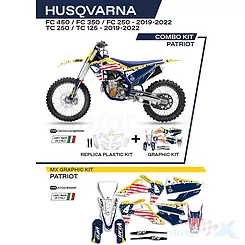 Zestaw osłon nadwozia biało-niebieski UFO Plast Husqvarna TC / FC