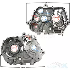 Obudowa wału komplet, kartery DirtBike DB125