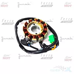 Stator iskrownik, stojan alternatora, 12 cewek,  2x kostka 3/3 piny Junak Vintage 125 Euro 4