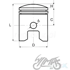 Tłok kompletny 43.50/10/25.50 60cc 1PE40QMB 2T Minarelli AC