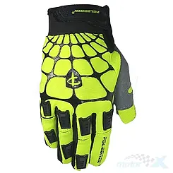 Rękawice motocyklowe cross, żółte fluo,  Polednik WEB MX