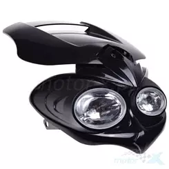 Lampa uniwersalna przednia z reflektorem soczewkowym asymetryczna czarna