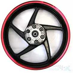 Felga tylna 17x3.50" czarno bordowa Junak 124 / 903