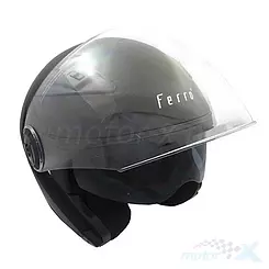 Kask otwarty z blendą, Ferro 810A Matowy Czarny