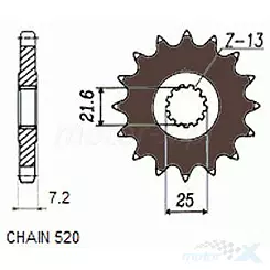Zębatka przednia Sunstar  SUNF373  16 zębów