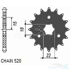 Zębatka przednia Sunstar  SUNF332  11 zębów