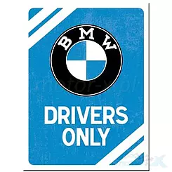 Magnes 6x8cm BMW Drivers Only Blue Nostalgic Art 14369