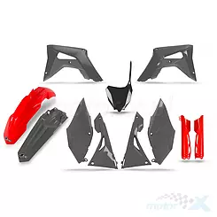 Zestaw osłon nadwozia szaro-czerwony UFO Plast Honda CRF 250 R / 450 R 17-