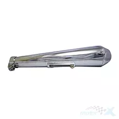 Tłumik pusty lewy, chrom, Junak M11 Cafe / M14 125 Euro 3-4