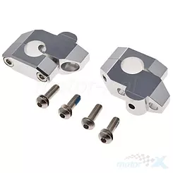Uniwersalny adapter przesunięcia, podwyższenia kierownicy 7/8" (22mm) srebrny 2 sztuki