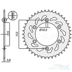 Zębatka tylna 520 45 zębów Sunstar (JTR301)