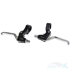 Dźwignie hamulca V-brake, rowerowe, prawa + lewa, aluminium, srebrno-czarne